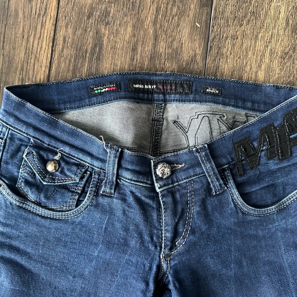 Rare Miss Sixty Y2K Jeans With Rhinestones Size 26 -  Made in Italy - Picture 4 of 6